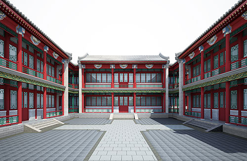 太和北京四合院设计古建筑鸟瞰图展示