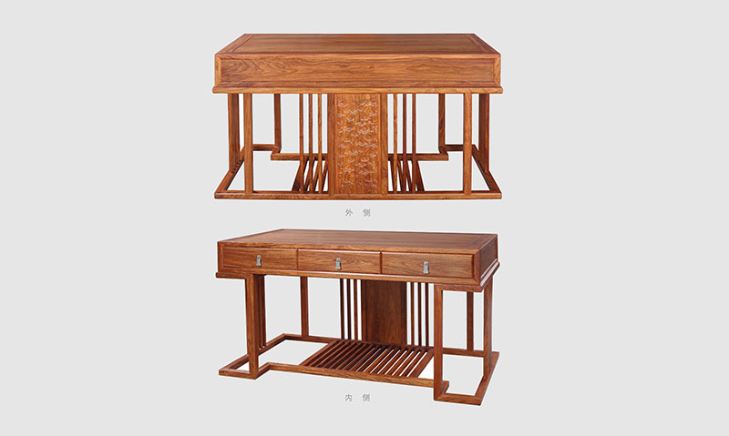 太和 别墅中式家居书房装修实木书桌效果图